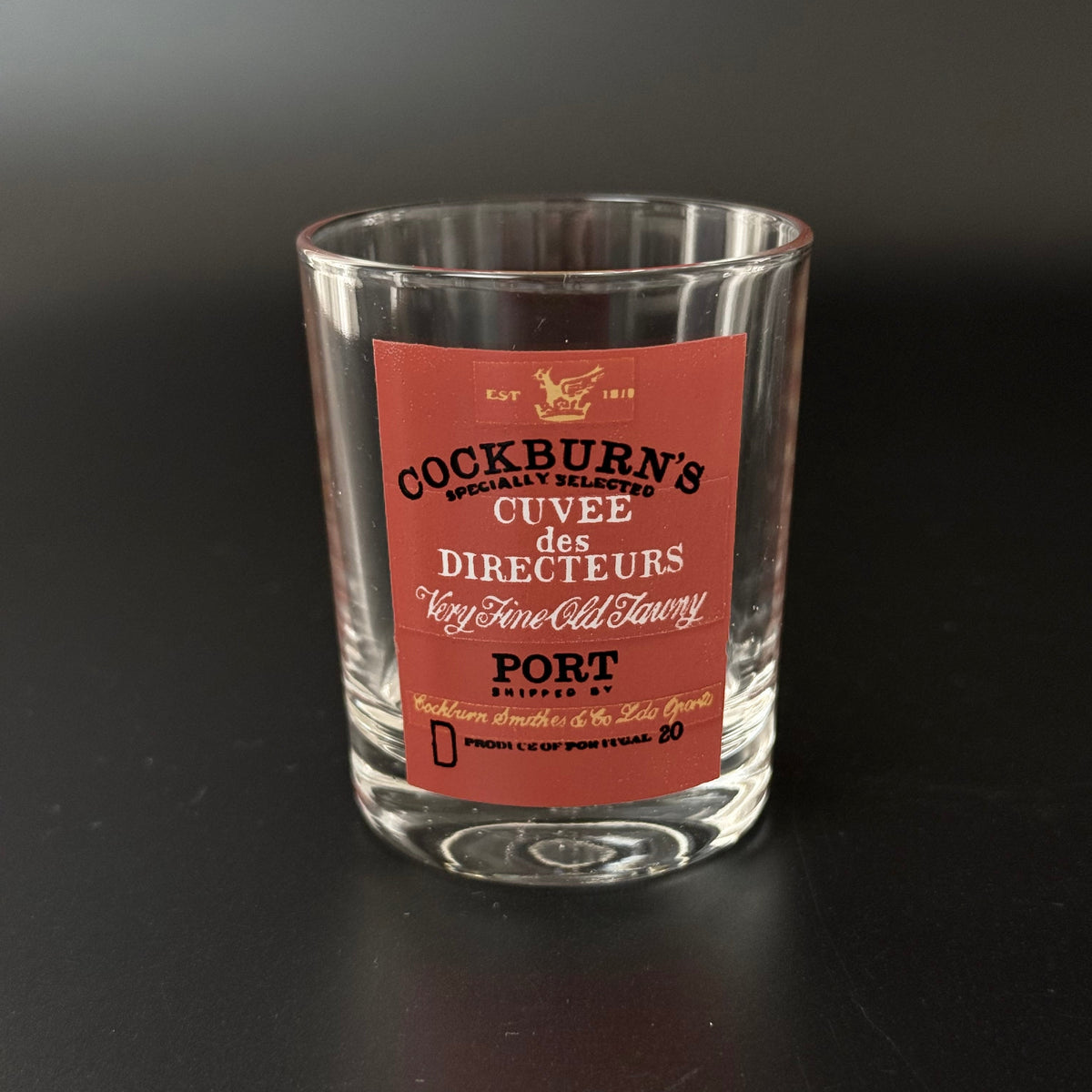 Vintage portvinsglas med tryk