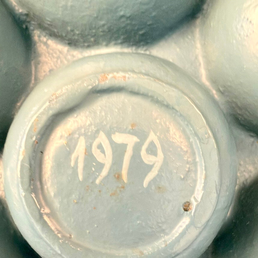 Handbemalte Æbleskiver-Pfanne aus Gusseisen von H. Jensen Jyderup 1979