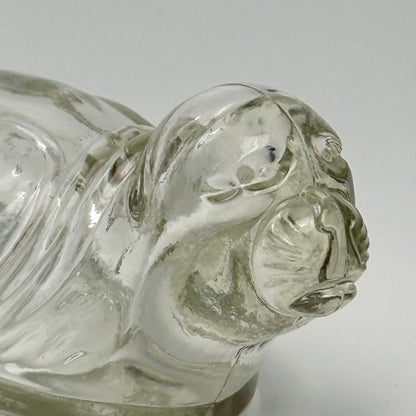 Vintage Seehund-Flasche aus Glas mit Stopfen, deutsch