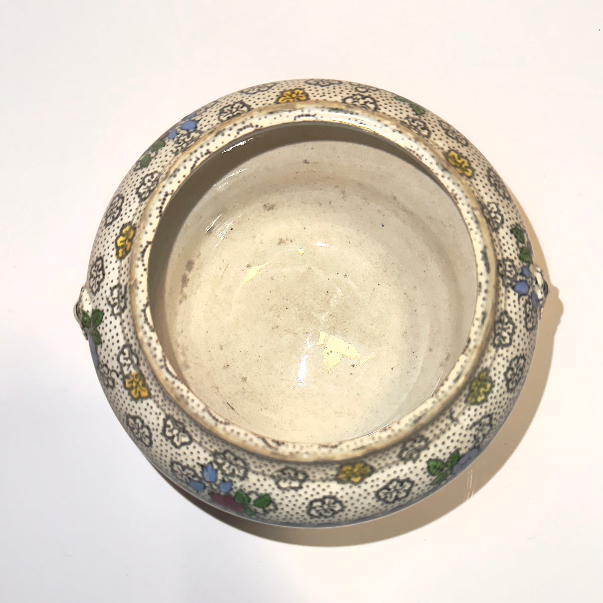 Antik fajanceskål, viktoriansk, midt 1800-tallet