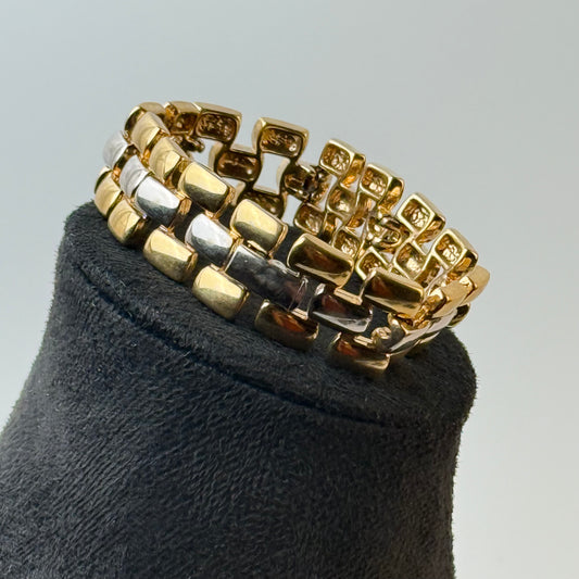 Vintage tofarvet armbånd i guld- og sølvfarvet metal