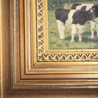 Originalgemälde von Kay Birkmose mit dänischem Landwirtschaftsmotiv in vergoldetem Rahmen