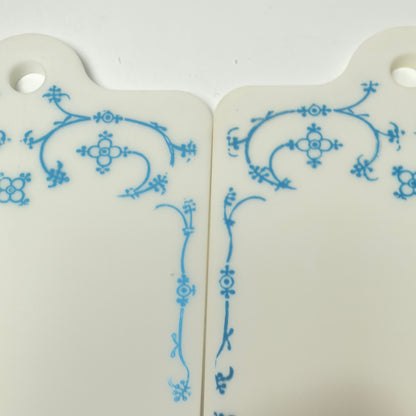 5 Retro-Butterbrotteller aus Kunststoff – im Muschelmalerei-Stil
