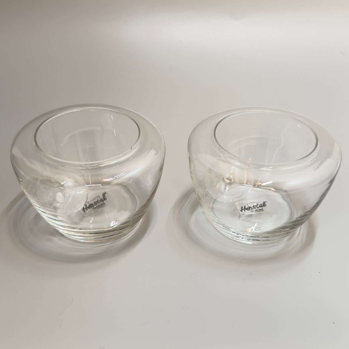 Herstal design glas med glaskugle – sæt med 2 stk dekorationsglas