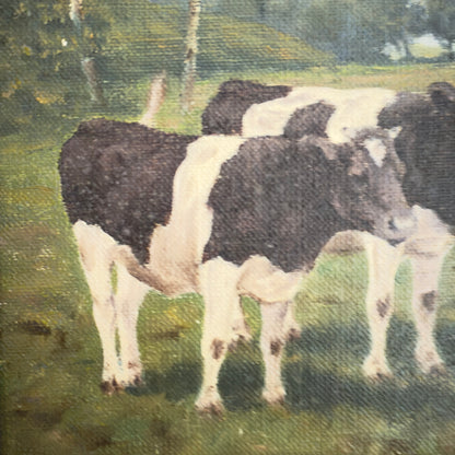 Originalgemälde von Kay Birkmose mit dänischem Landwirtschaftsmotiv in vergoldetem Rahmen