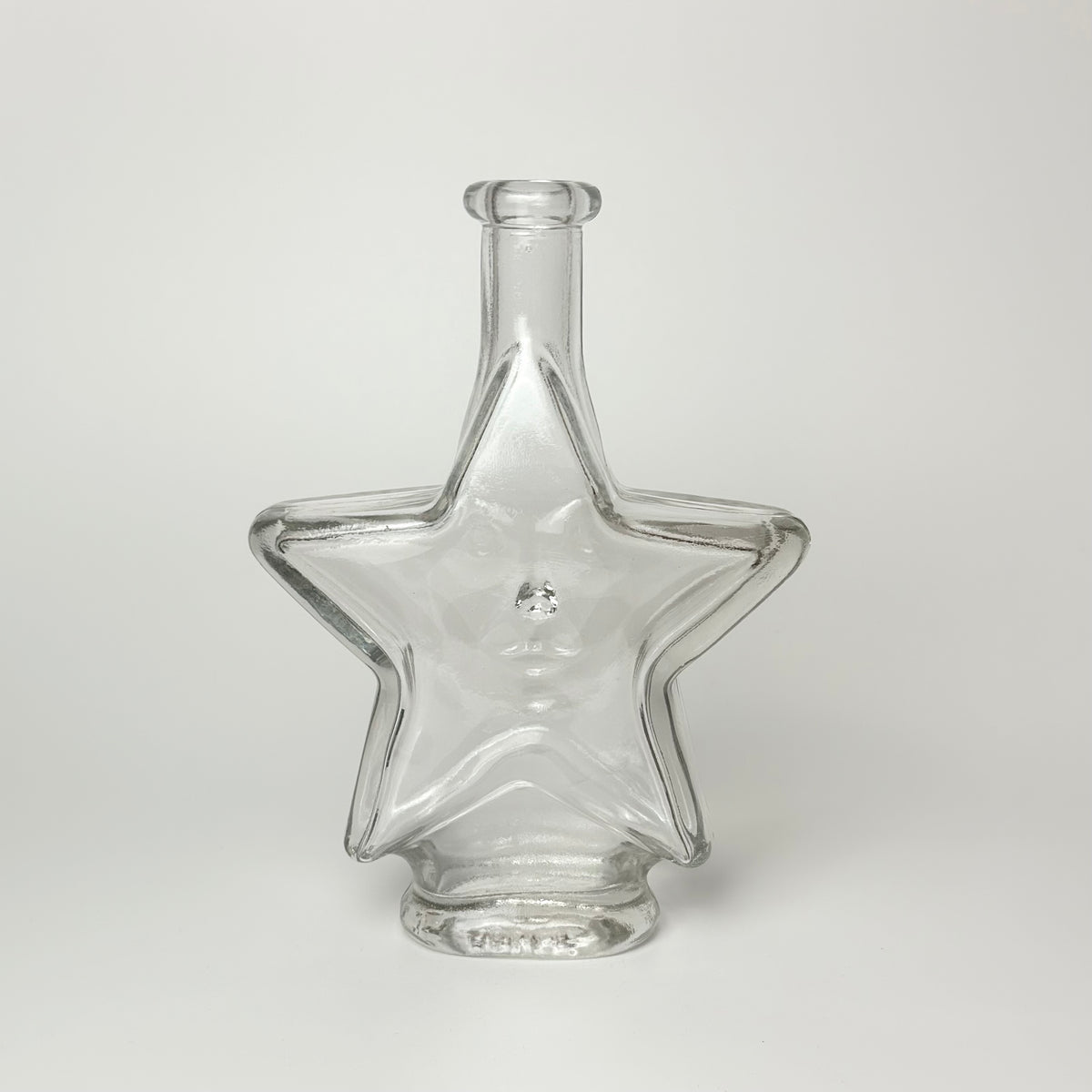 Vintage Stern-Karaffe aus Klarglas mit Gesicht – 18 cm