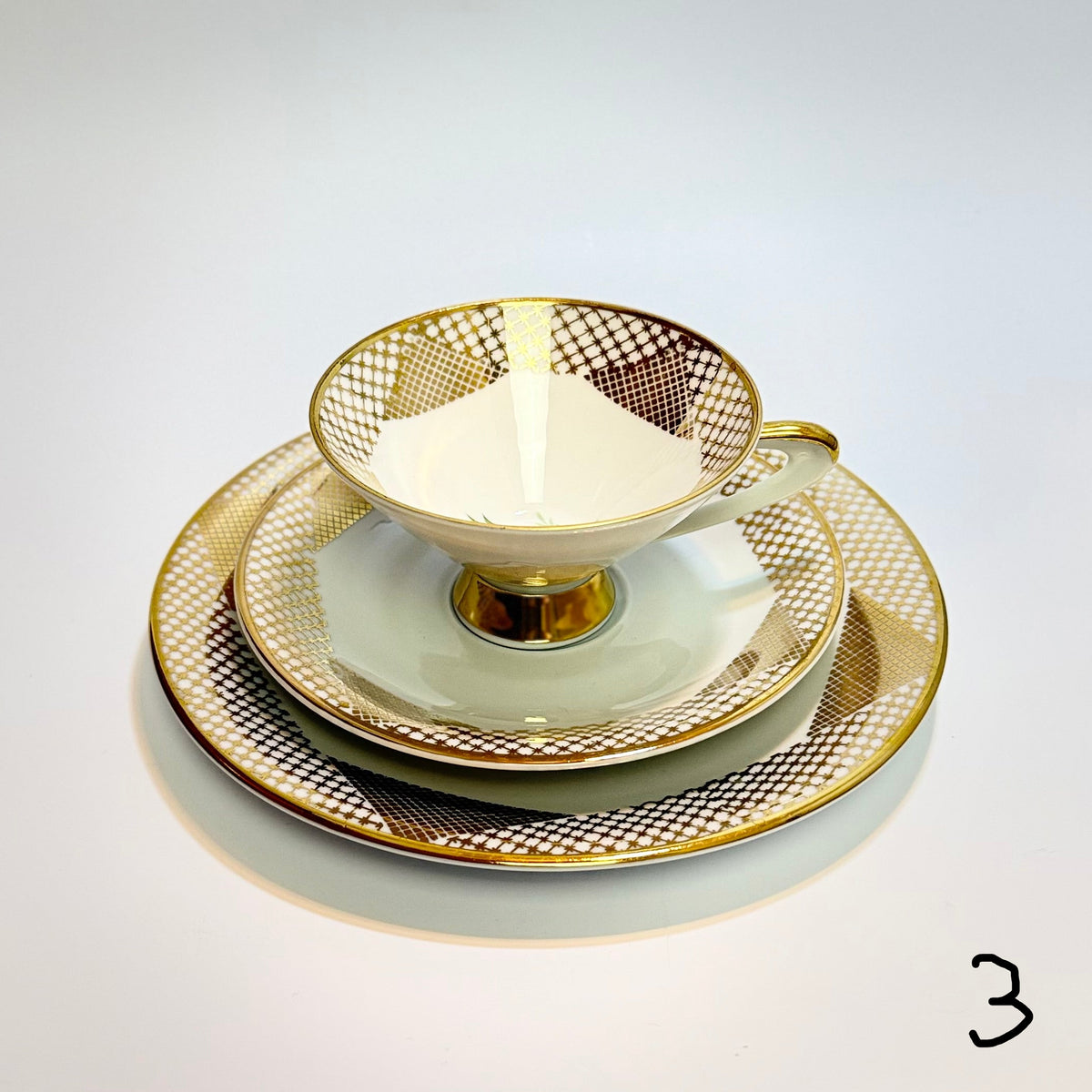 Triosæt fra Wintherling Bavaria - kaffekop med underkop og kagetallerken  - Variant 3