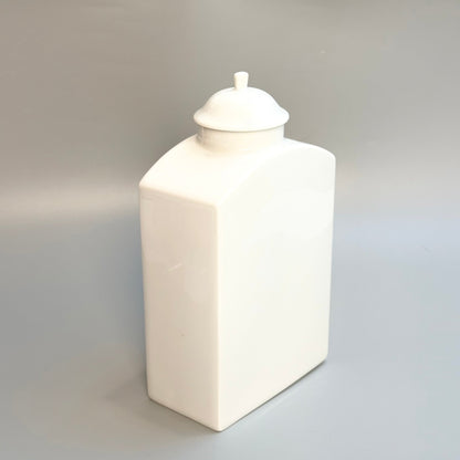 Bing & Grøndahl hvid porcelæns thekrukke med låg – klassisk dansk design - Frøken Lilly