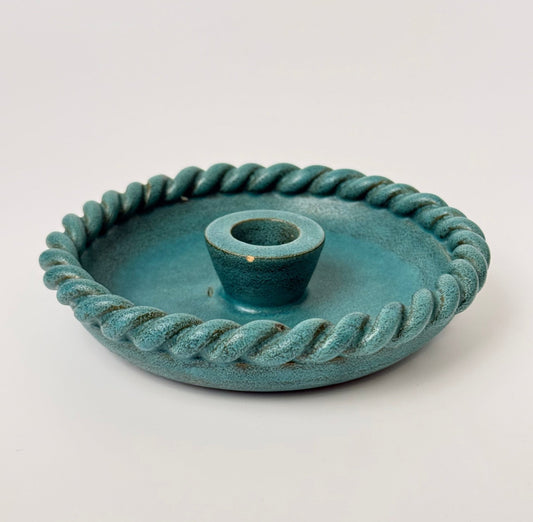 Buddelund Keramik – lysestage med snoet kant, ca. 1960–1975 - Frøken Lilly