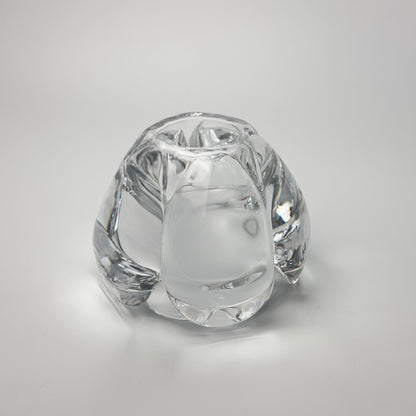 Holmegaard lotus lysestage i klart tungt glas – vintage dansk glasdesign - Frøken Lilly