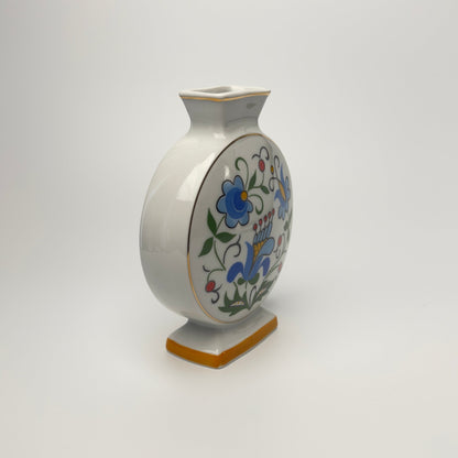Lubiana kashubisk porcelænsvase blå folkedekor – vintage polen 1970’erne - Frøken Lilly