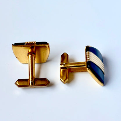 Nu-Lok vintage manchetknapper med perlemorsindlæg og guldfarvet metal - Frøken Lilly