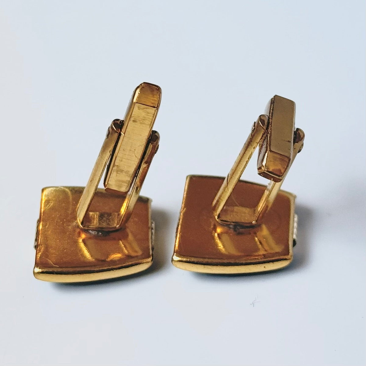 Nu-Lok vintage manchetknapper med perlemorsindlæg og guldfarvet metal - Frøken Lilly