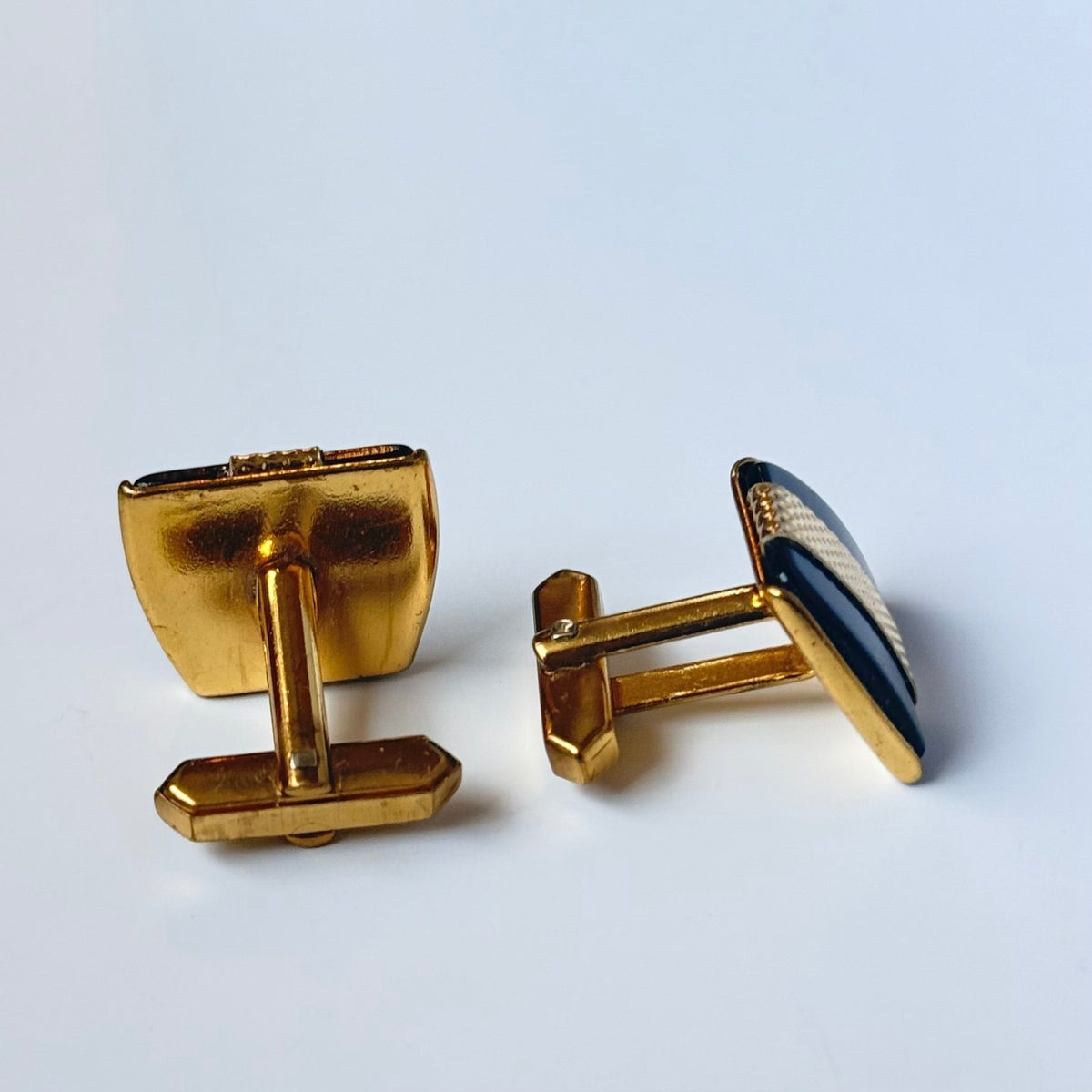 Nu-Lok vintage manchetknapper med perlemorsindlæg og guldfarvet metal - Frøken Lilly
