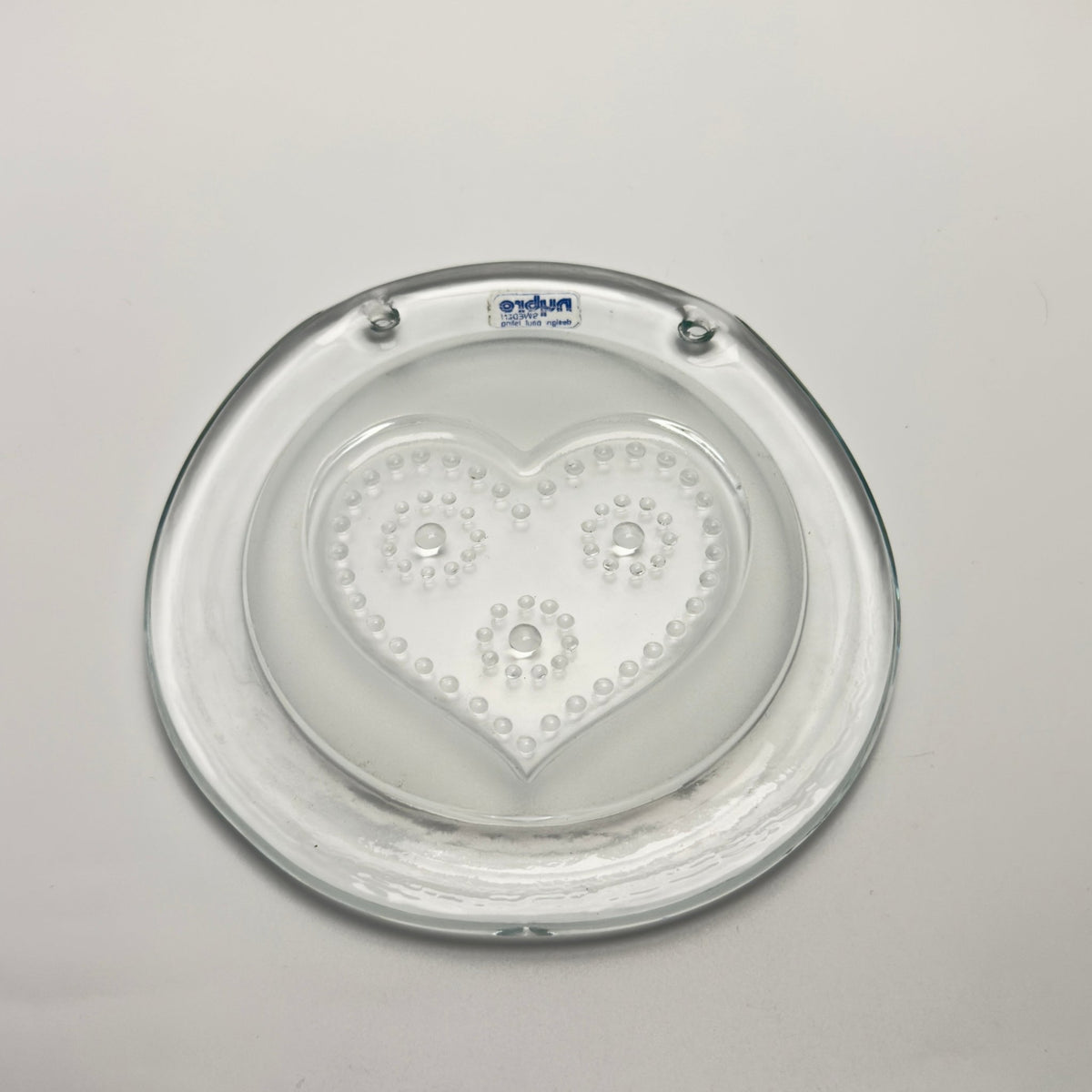 Nybro Glasbruk glashjerte vægdekoration – svensk vintage glas 1970 - 1980 - Frøken Lilly