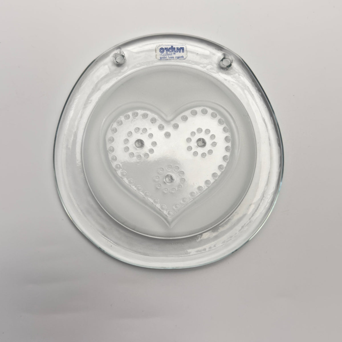 Nybro Glasbruk glashjerte vægdekoration – svensk vintage glas 1970 - 1980 - Frøken Lilly
