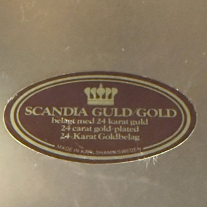 Scandia Gold rund bakke model 9130 i 24 karat guldbelægning med gennembrudt kant - Frøken Lilly
