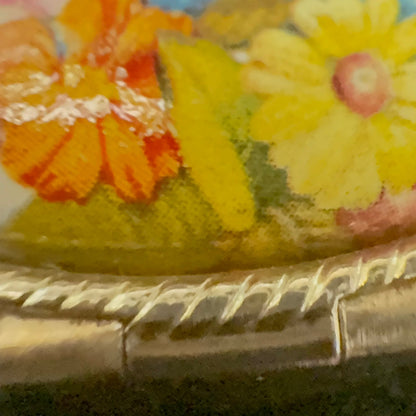 Vintage pilleæske/smykkeæske med porcelænslåg og blomster - Frøken Lilly
